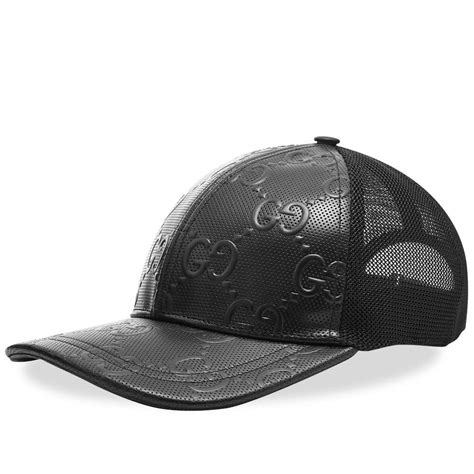 gucci black leather baseball hat|gucci baseball hat price.